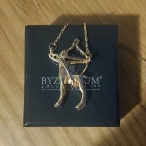Gold Archer, Sagittarius Pendant Necklace